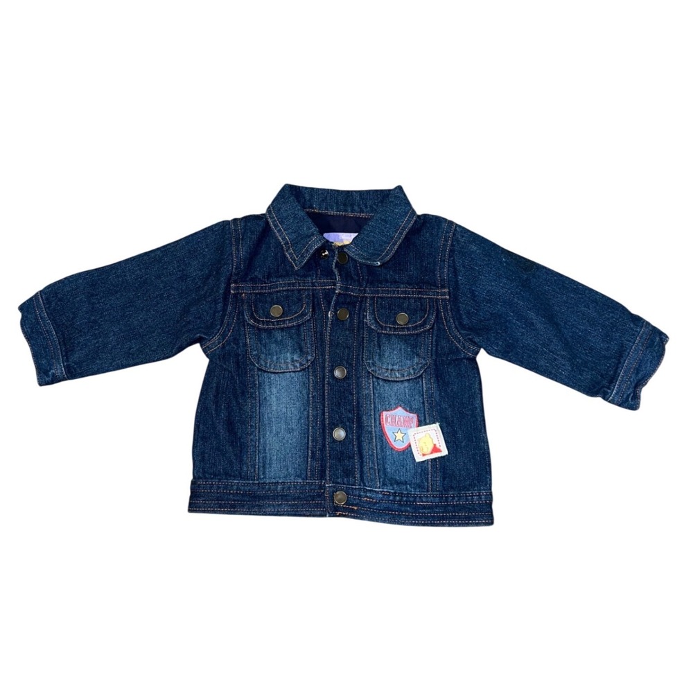 Disney Winnie the Pooh Varsity Denim Jacket Baby 6-9 Months Denim Snap Front